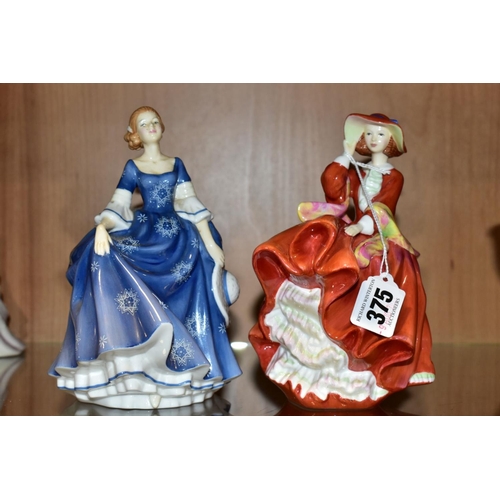 375 - TWO ROYAL DOULTON PRETTY LADIES FIGURES, comprising Top O'the Hill HN4778 and 'Hilary' HN4996 (2) (C... 