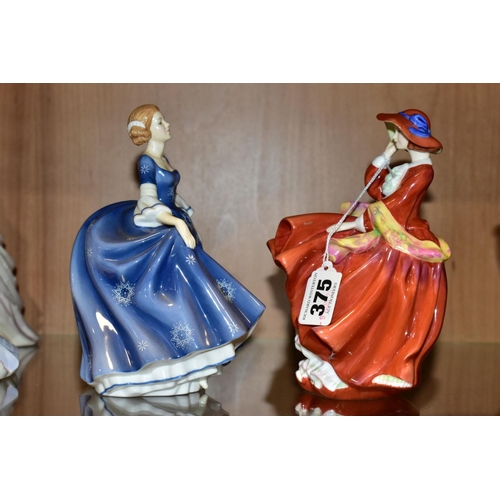 375 - TWO ROYAL DOULTON PRETTY LADIES FIGURES, comprising Top O'the Hill HN4778 and 'Hilary' HN4996 (2) (C... 