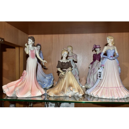 376 - SIX COALPORT BISQUE AGE OF ELEGANCE LADY FIGURES, comprising 'Sweet Surprise Figurine of the Year 19... 