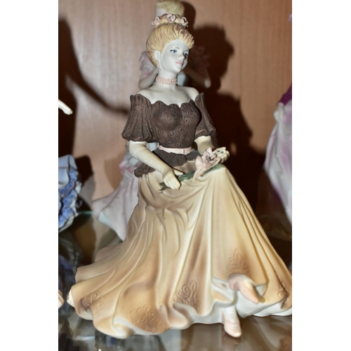 376 - SIX COALPORT BISQUE AGE OF ELEGANCE LADY FIGURES, comprising 'Sweet Surprise Figurine of the Year 19... 