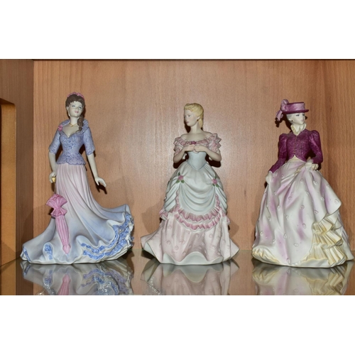 376 - SIX COALPORT BISQUE AGE OF ELEGANCE LADY FIGURES, comprising 'Sweet Surprise Figurine of the Year 19... 