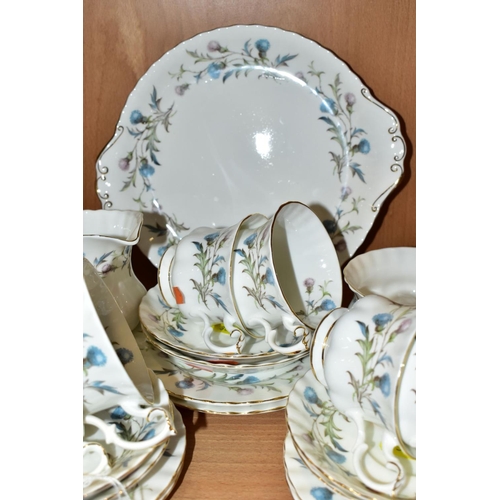 383 - A ROYAL ALBERT 'BRIGADOON' PATTERN SECONDS TEA SET, comprising a bread and butter plate, milk jug, s... 