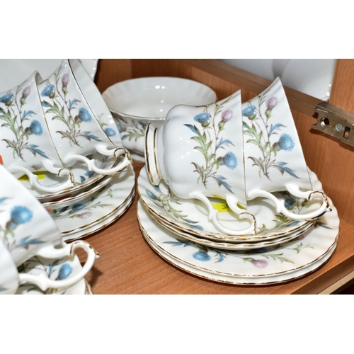 383 - A ROYAL ALBERT 'BRIGADOON' PATTERN SECONDS TEA SET, comprising a bread and butter plate, milk jug, s... 