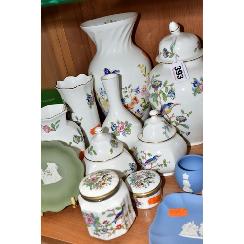 393 - A COLLECTION OF AYNSLEY 'COTTAGE GARDEN' AND 'PEMBROKE' PATTERN GIFTWARE AND A SMALLL QUANTITY OF WE... 