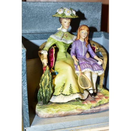 395 - A BOXED LIMITED EDITION ROYAL WORCESTER FIGURE GROUP, from the Victorian Series, 'Charlotte and Jane... 