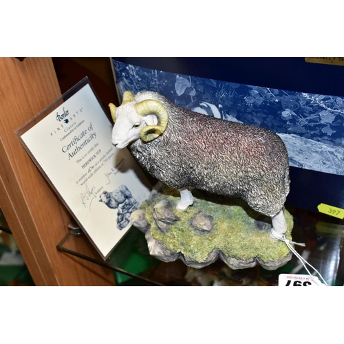 397 - A BOXED BORDER FINE ARTS LIMITED EDITION SCULPTURE, 'Herdwick Tup', model No 0705 by Ray Ayres, No 4... 