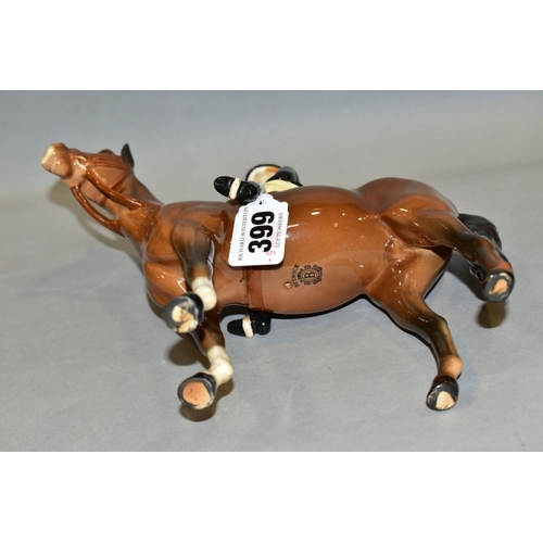 399 - A BESWICK HUNTSWOMAN, No 1730, style two, brown horse, Beswick crest backstamp, height 21.5cm (Condi... 