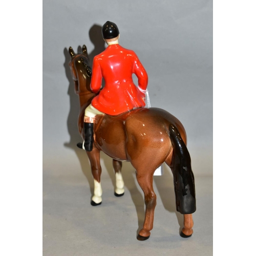 400 - A BESWICK HUNTSMAN (STANDING), No 1501, style two, brown horse, Beswick crest backstamp, height 21.5... 