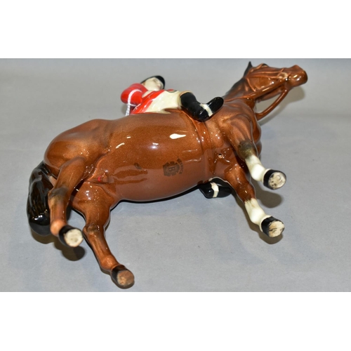 400 - A BESWICK HUNTSMAN (STANDING), No 1501, style two, brown horse, Beswick crest backstamp, height 21.5... 