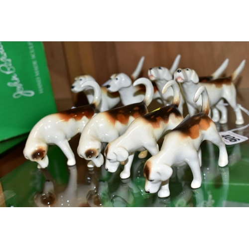 406 - TWO SETS OF FOUR BESWICK FOXHOUNDS, first editions No 941 (x2) (one with reglued leg), No 942 (x2), ... 