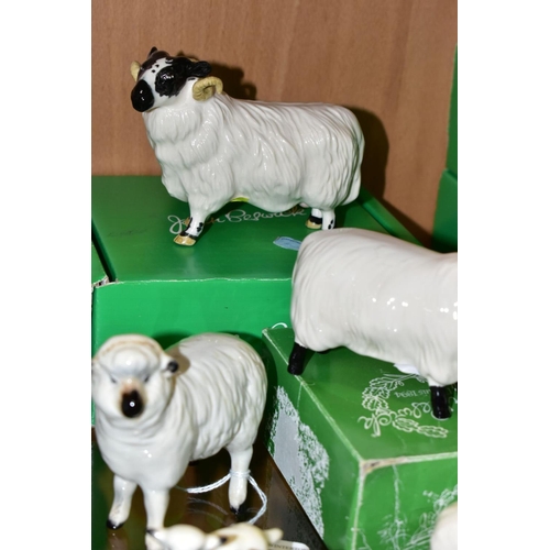 408 - SIX BESWICK SHEEP, comprising sheep No 935, two lambs No 937 and 938, boxed Black Faced Sheep No 176... 