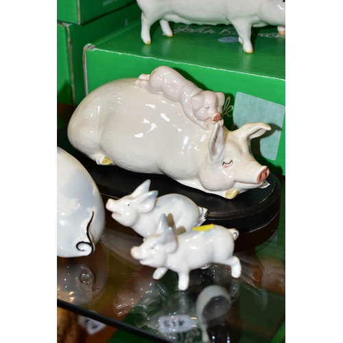 409 - SIX BESWICK PIGS, comprising Pig No 832, Piglet - Running No 833, Piglet - Trotting No 834, Sow Ch. ... 