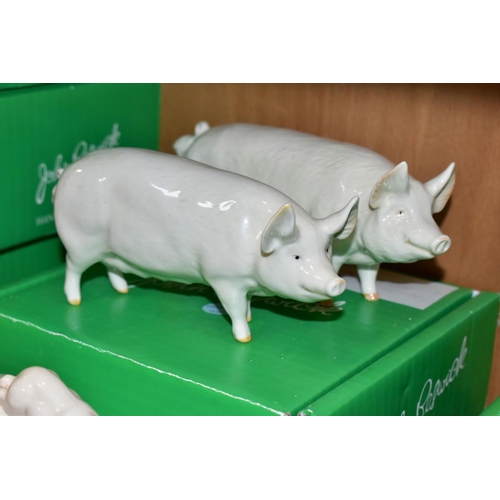 409 - SIX BESWICK PIGS, comprising Pig No 832, Piglet - Running No 833, Piglet - Trotting No 834, Sow Ch. ... 