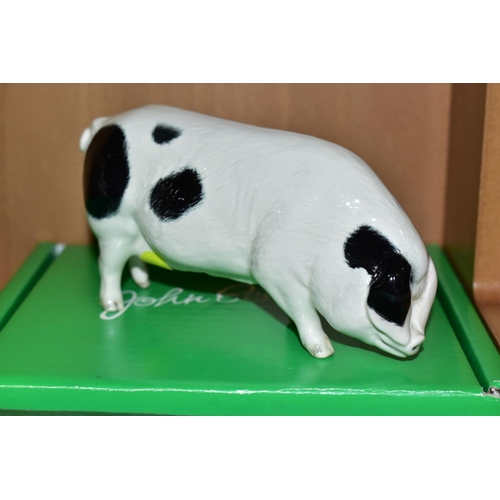 411 - TWO BOXED BESWICK PIGS, Tamworth Pig G215 and Gloucester Old Spot Pig G230, designed by Amanda Hughe... 