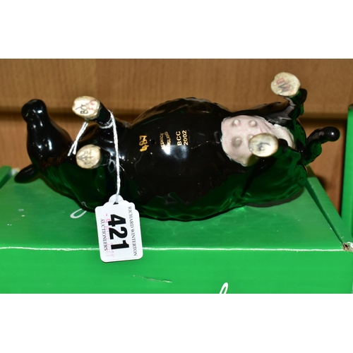 421 - A BOXED LIMITED EDITION RARE BREED BLACK GALLOWAY COW, No 4113B produced for Beswick Collectors Club... 