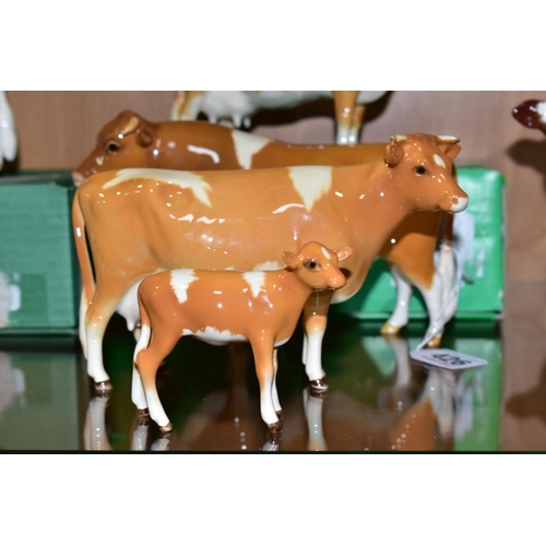 426 - BESWICK GUERNSEY CATTLE, comprising Bull Ch. Sabrina's Sir Richmond 14th, No.1451 two Guernsey Cows,... 