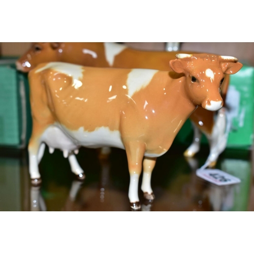 426 - BESWICK GUERNSEY CATTLE, comprising Bull Ch. Sabrina's Sir Richmond 14th, No.1451 two Guernsey Cows,... 