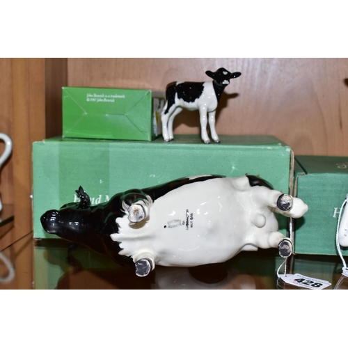 428 - BESWICK FRIESIAN CATTLE, comprising boxed Bull Ch. Coddington Hilt Bar, No.1439A, gloss, Cow Ch. Cla... 