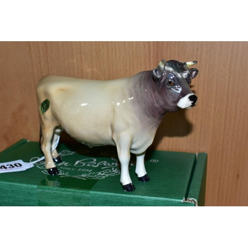 430 - BESWICK JERSEY CATTLE, comprising boxed Bull Ch. Dunsley Coy Boy No.1422, Cow Ch. Newton Tinkle No.1... 