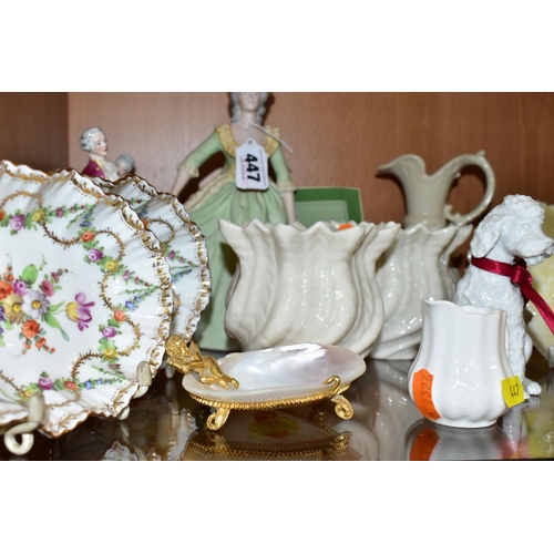 447 - A SMALL GROUP OF ORNAMENTS, to include a Franklin porcelain figure 'Marie Antoinette' with Certifica... 