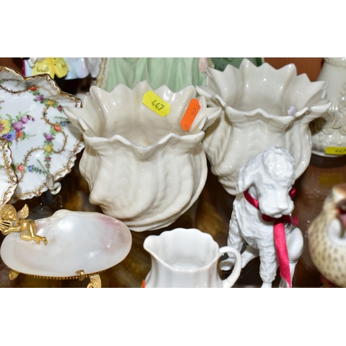 447 - A SMALL GROUP OF ORNAMENTS, to include a Franklin porcelain figure 'Marie Antoinette' with Certifica... 