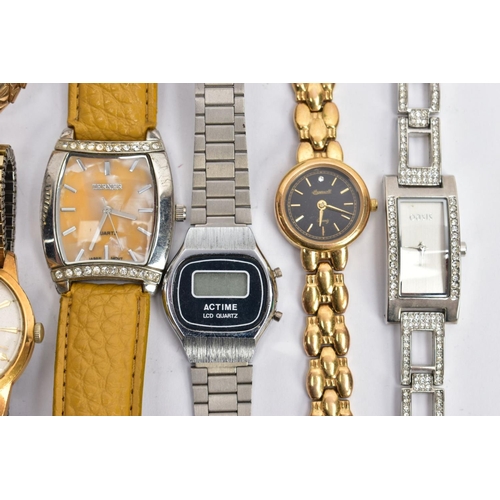 45 - A SMALL SELECTION OF LADIES AND GENTS WRISTWATCHES, six watches in total to include an a.f gold-plat... 