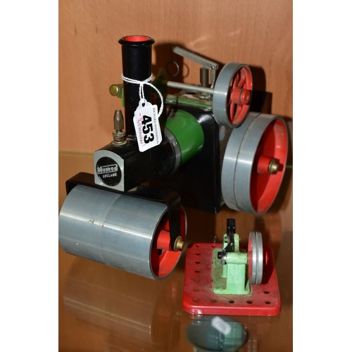 453 - AN UNBOXED MAMOD LIVE STEAM ROLLER, No. SR1A, not tested, complete with burner tray, but missing ste... 