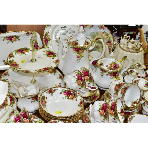 460 - ROYAL ALBERT 'OLD COUNTRY ROSES' DINNER/TEA WARES, NOVELTY TEAPOTS AND TRINKETS, comprising two two ... 