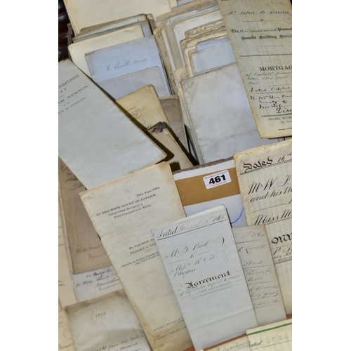 461 - LEGAL DOCUMENTS, a collection of approximately one hundred and twenty documents from mid 19th/early ... 