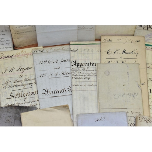 461 - LEGAL DOCUMENTS, a collection of approximately one hundred and twenty documents from mid 19th/early ... 