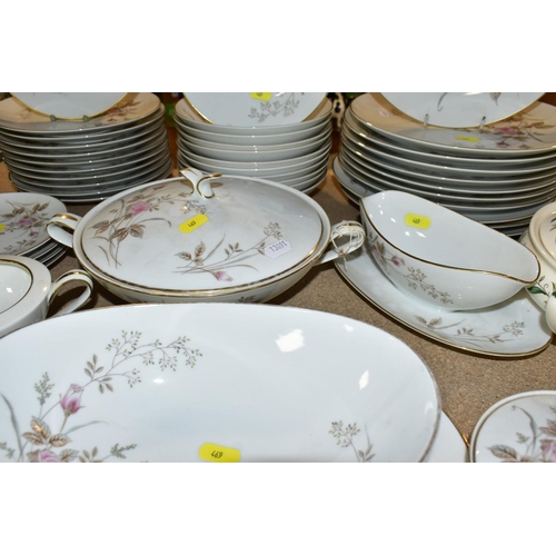 469 - A NORITAKE LUISE PART DINNER SERVICE, comprising eleven of each 26.5cm, 21cm plates and 19cm bowls, ... 