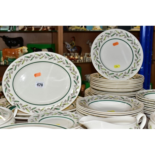 470 - ROYAL DOULTON 'ALMOND WILLOW' PART DINNER SERIVCE, comprising six 26cm plates, twelve 22cm plates (f... 