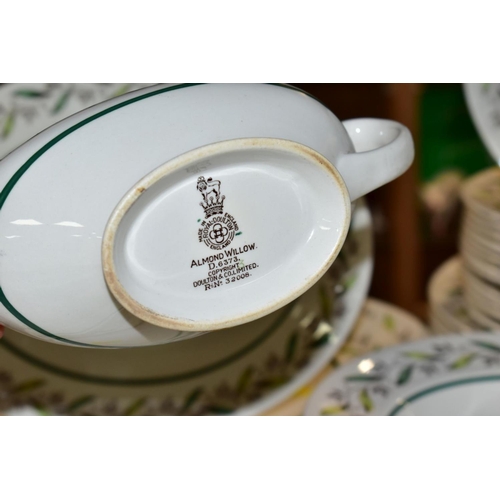 470 - ROYAL DOULTON 'ALMOND WILLOW' PART DINNER SERIVCE, comprising six 26cm plates, twelve 22cm plates (f... 