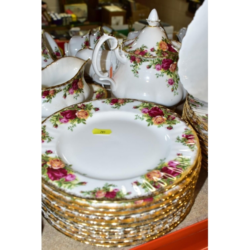 482 - ROYAL ALBERT OLD COUNTRY ROSES PART DINNER SERVICE, comprising ten 26cm plates, nine seconds, 20.5cm... 