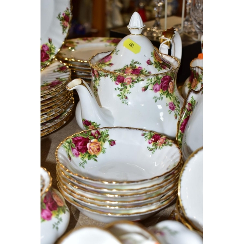 482 - ROYAL ALBERT OLD COUNTRY ROSES PART DINNER SERVICE, comprising ten 26cm plates, nine seconds, 20.5cm... 