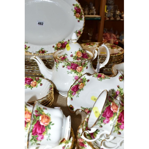 482 - ROYAL ALBERT OLD COUNTRY ROSES PART DINNER SERVICE, comprising ten 26cm plates, nine seconds, 20.5cm... 