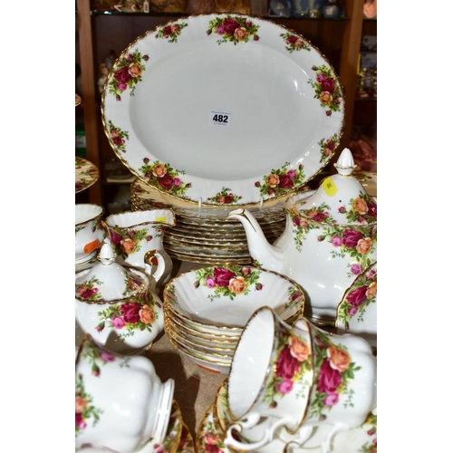 482 - ROYAL ALBERT OLD COUNTRY ROSES PART DINNER SERVICE, comprising ten 26cm plates, nine seconds, 20.5cm... 