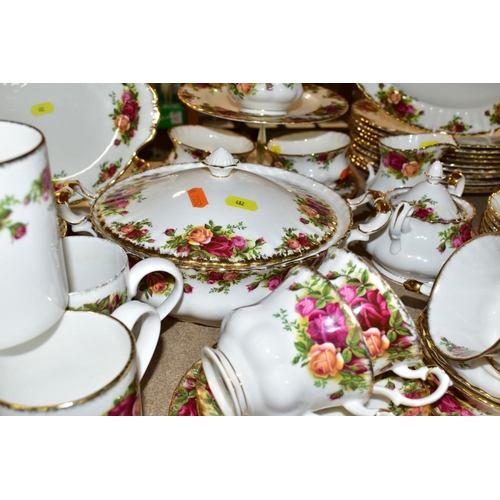 482 - ROYAL ALBERT OLD COUNTRY ROSES PART DINNER SERVICE, comprising ten 26cm plates, nine seconds, 20.5cm... 