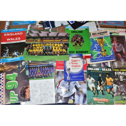 537 - A BOX OF FOOTBALL EPHEMERA, to include assorted F.A League Cup Final, England International programm... 