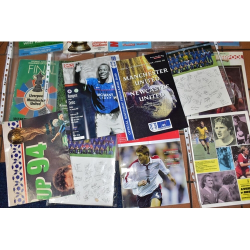 537 - A BOX OF FOOTBALL EPHEMERA, to include assorted F.A League Cup Final, England International programm... 