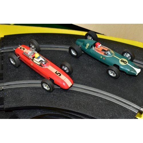 540 - A BOXES SCALEXTRIC MODEL MOTOR RACING SET, No. 31, not complete but with two cars BRM, No. C72  and ... 