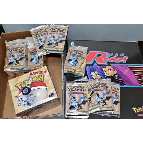 542 - SEALED POKEMON FOSSIL BOOSTER BOX, OPENED FOSSIL BOOSTER BOX AND A QUANTITY OF POKEMON CARDS, two fo... 