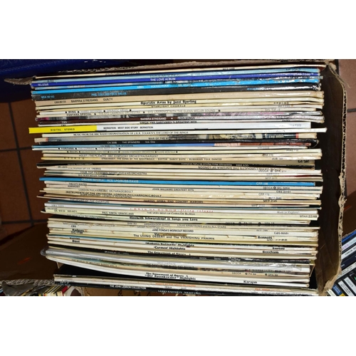 543 - THREE TRAYS AND A CASE CONTAINING A LARGE QUANTITY OF CLASSICAL LPs AND 78s along with two trays of ... 