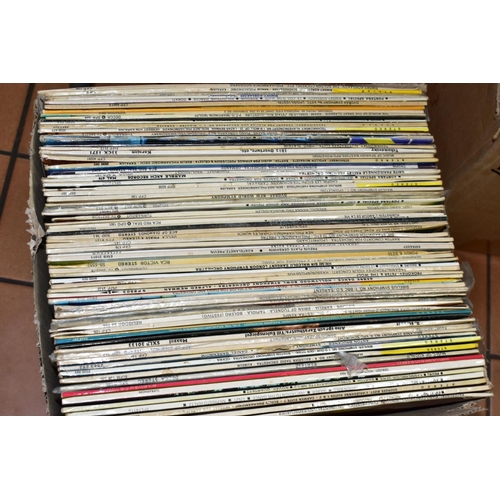 543 - THREE TRAYS AND A CASE CONTAINING A LARGE QUANTITY OF CLASSICAL LPs AND 78s along with two trays of ... 