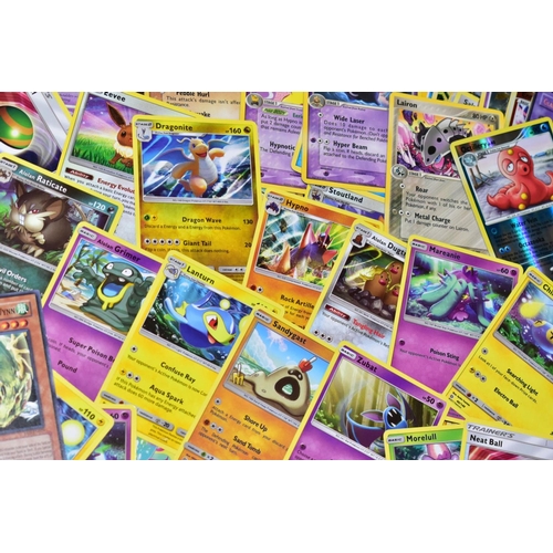 549 - A QUANTITY OF POKEMON CARDS - over one hundred Pokemon cards and over forty Yu-Gi-Oh cards, all stor... 