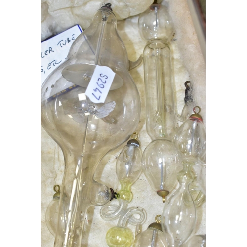 577 - A COLLECTION OF TEN EARLY GEISSLER TUBES, GERMAN, to include tube with spherical centre section hous... 