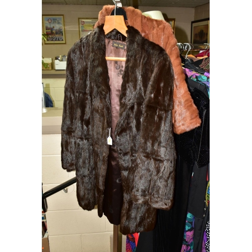 599 - A GROUP OF LADIES EVENING AND DAY WEAR, COATS AND FURS, including Berghaus rain coat, Schneiders coa... 