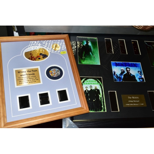 603 - A COLLECTION OF FILM MEMORABILIA to include framed film cells from Scarface, Good Fellas, The Godfat... 