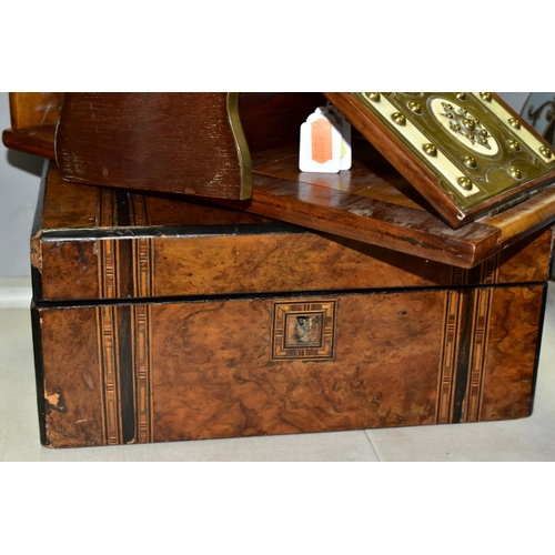 612 - AN EARLY 20TH CENTURY ASPREY TABLE TOP BOOK STAND COMPLETE WITH ASPREY BRANDED BOOKS, of rosewood an... 