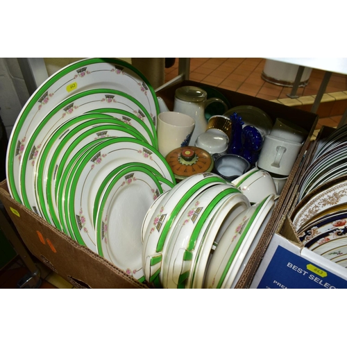 643 - FOUR BOXES OF CERAMICS, including a box of 19th and 20th Century miniature cups and saucers and coff... 